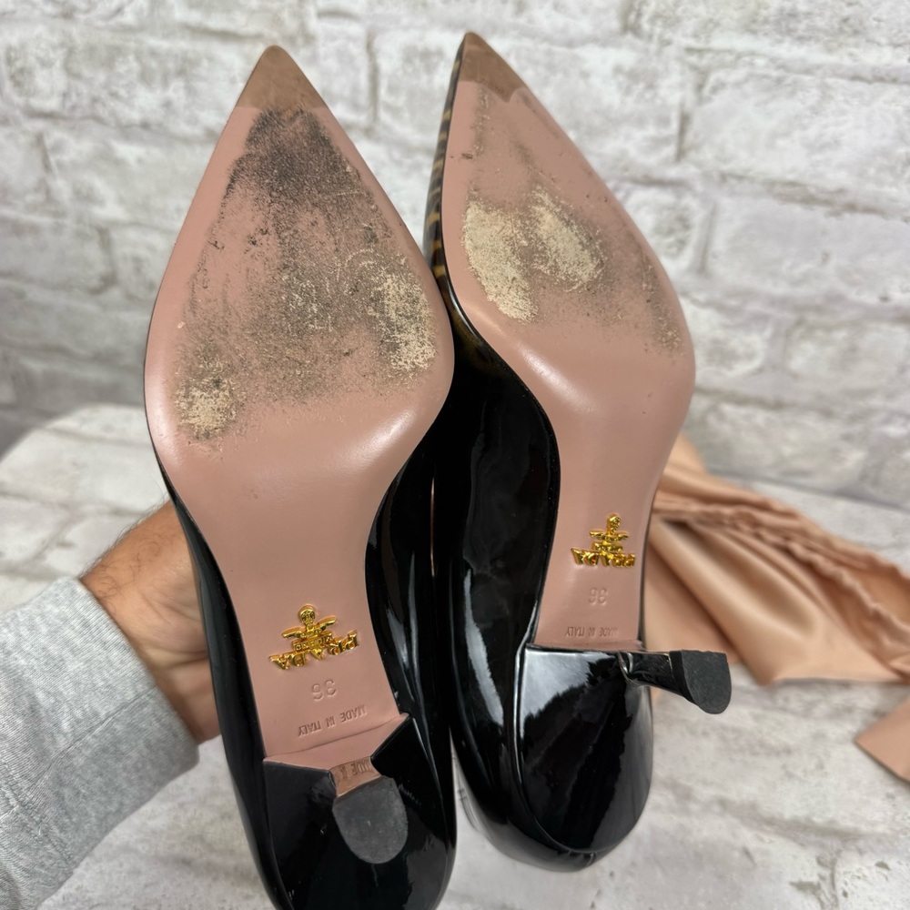 PRADA‎ Patent Leather Ombre Leopard Print Kitten Heel Women’s Size 36 US Sz 6 - Picture 10 of 12